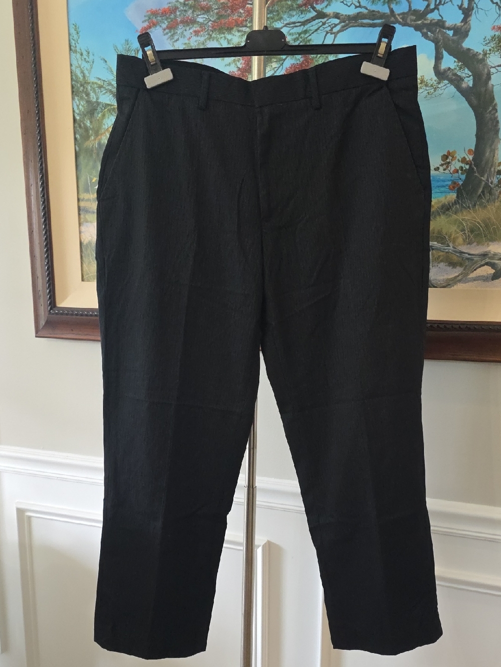 Kenneth Cole Reaction Men's Black Dress Pants - Straight Leg